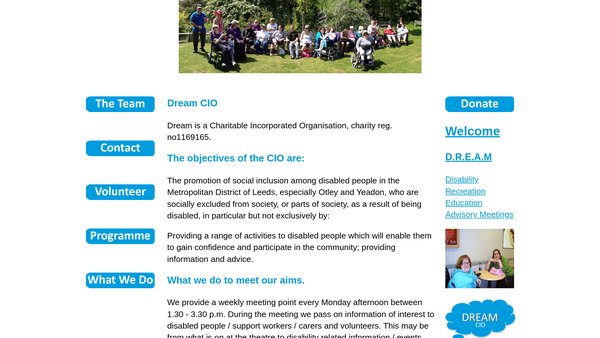 Screenshot of the Dream CIO website