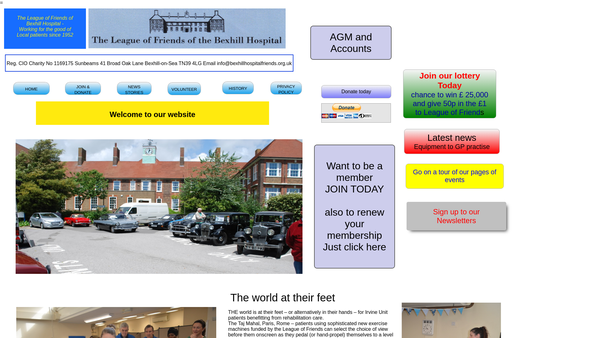 Screenshot of the The League Of Friends Of The Bexhill Hospital CIO website