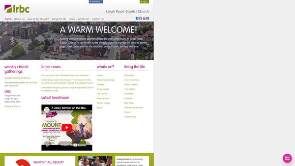 Screenshot of the Leigh Road Baptist Church website
