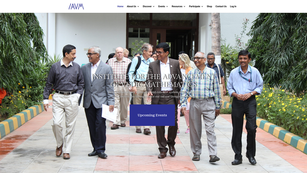 Screenshot of the Institute For The Advancement Of Vedic Mathematics website