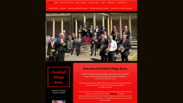 Screenshot of the Penkhull Village Brass website