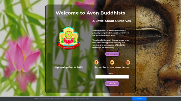 Screenshot of the Avon Buddhists website