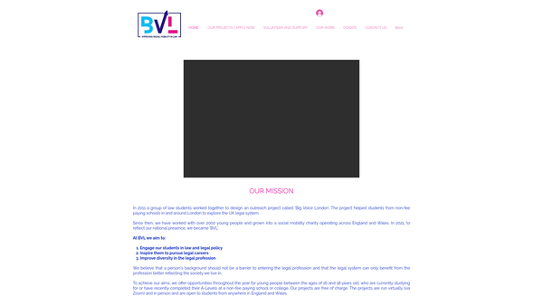 Screenshot of the Accepted Charity website