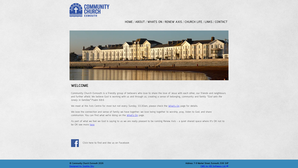 Screenshot of the Community Church Exmouth website