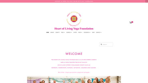 Screenshot of the Heart Of Living Yoga Foundation website