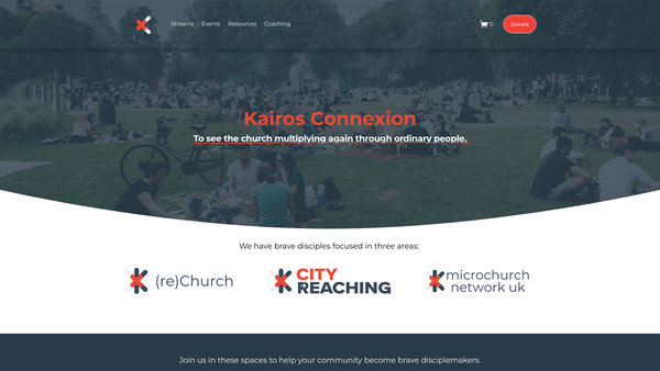 Screenshot of the Kairos Connexion website