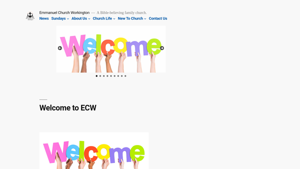 Screenshot of the Emmanuel Church Workington website