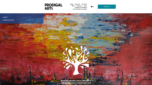 Screenshot of the Prodigal Arts website