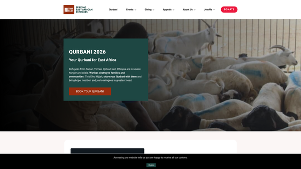 Screenshot of the Ethar Relief website