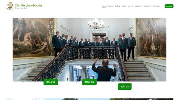 Screenshot of the Cor Meibion Gwalia website