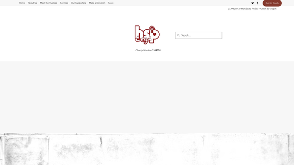 Screenshot of the Homeless Support Project website
