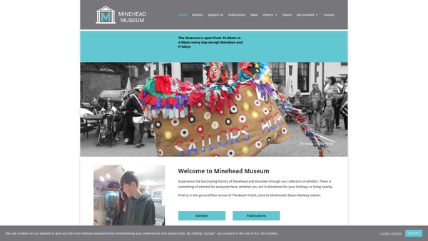 Screenshot of the Minehead Museum website