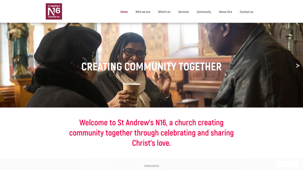 Screenshot of the The Parochial Church Council Of St Andrew Stoke Newington website