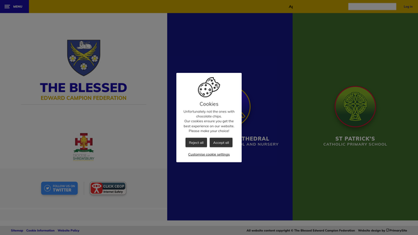 Screenshot of the St Patricks Primary School Association website
