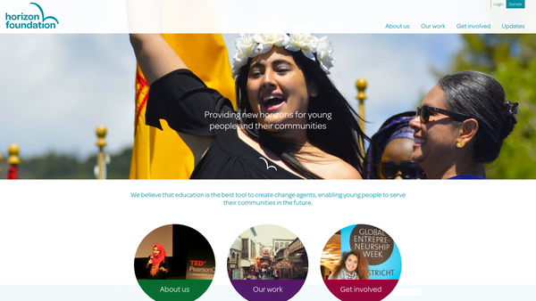 Screenshot of the The Horizon Foundation website