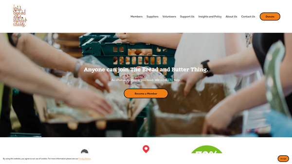 Screenshot of the The Bread And Butter Thing. website