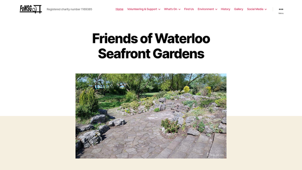 Screenshot of the Friends Of Waterloo Seafront Gardens website