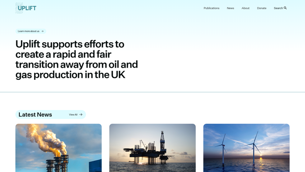 Screenshot of the Uplift website