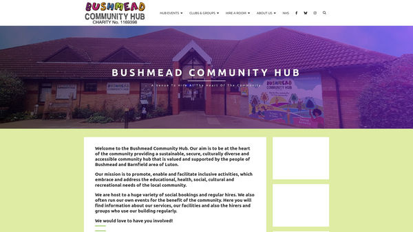 Screenshot of the Bushmead Community Centre website
