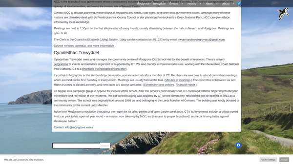 Screenshot of the Cymdeithas Trewyddel website