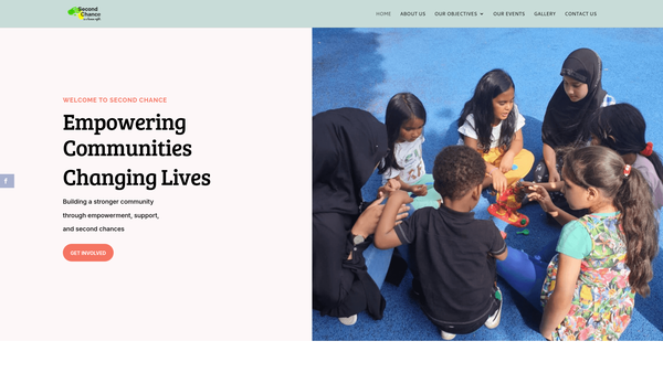 Screenshot of the Second Chance website
