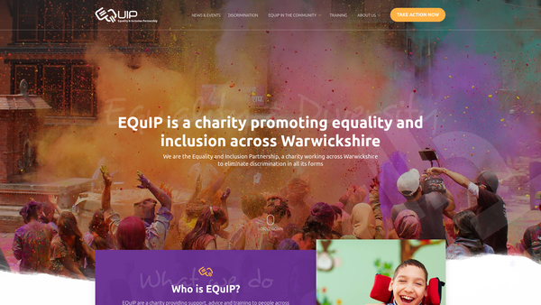 Screenshot of the Equality And Inclusion Partnership (Equip) website
