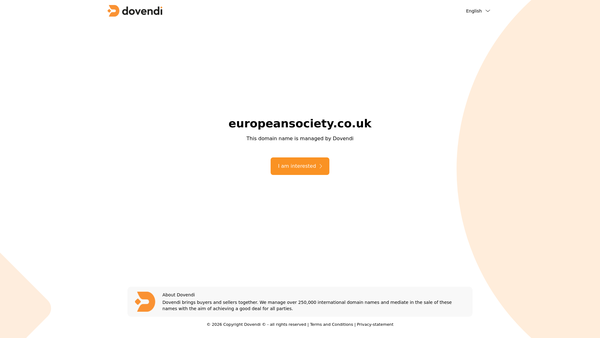 Screenshot of the The European Society UK website
