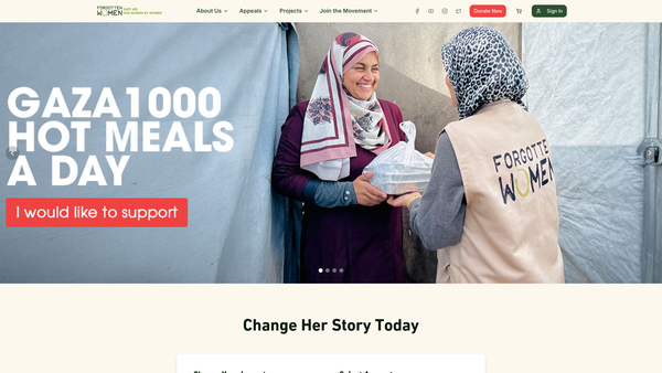 Screenshot of the Forgotten Women website