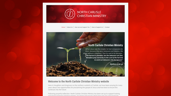 Screenshot of the North Carlisle Christian Ministry website