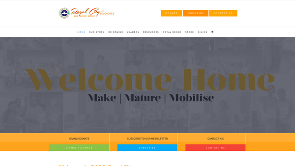 Screenshot of the The Redeemed Christian Church Of God Royal City website