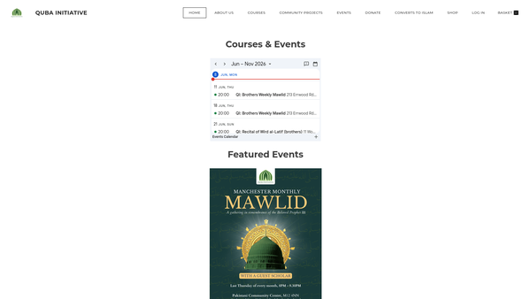 Screenshot of the Quba Initiative website