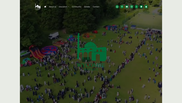 Screenshot of the Wycombe Islamic Mission And Mosque Trust Ltd website