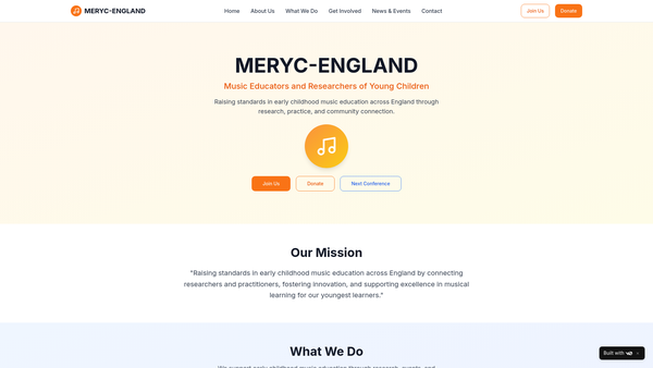 Screenshot of the Meryc-England website