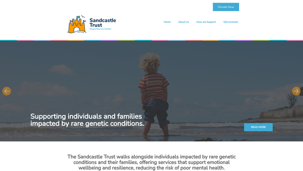 Screenshot of the The Sandcastle Trust website