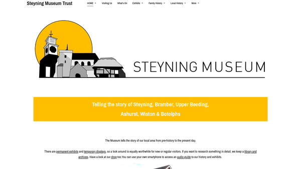 Screenshot of the The Steyning Museum Trust website