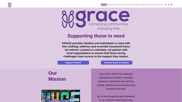 Screenshot of the Greenwich Refugee Aid And Community Enterprise website