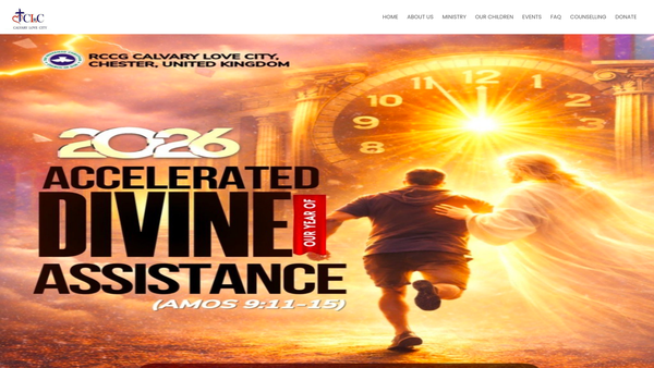 Screenshot of the The Redeemed Christian Church Of God Calvary Love City website
