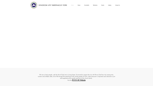 Screenshot of the The Redeemed Christian Church Of God Kingdom Life Tabernacle York website