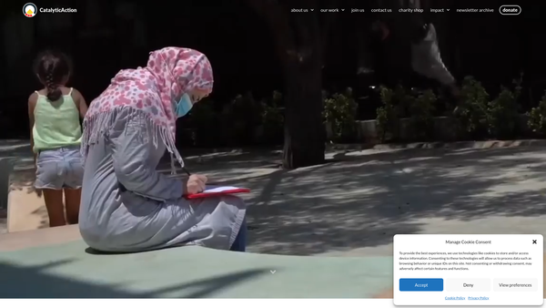 Screenshot of the Catalyticaction website