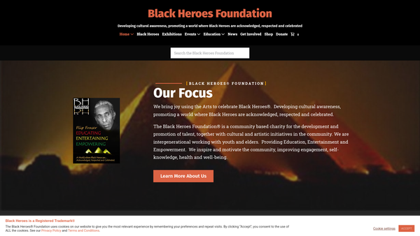 Screenshot of the Black Heroes Foundation website