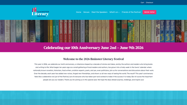 Screenshot of the Ilminster Literary Festival website