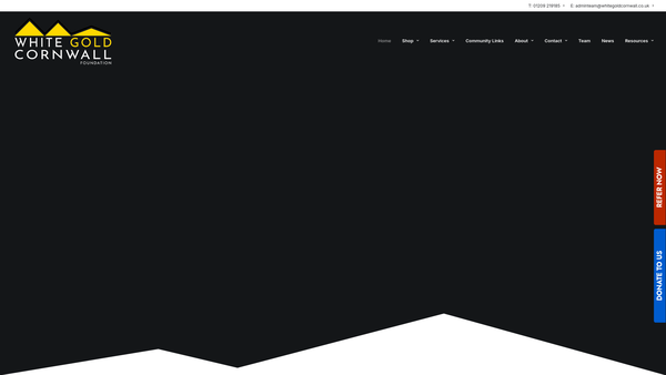 Screenshot of the White Gold Cornwall Foundation website