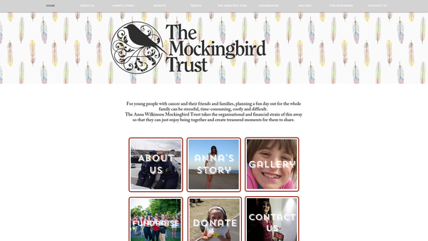 Screenshot of the The Anna Wilkinson Mockingbird Trust website