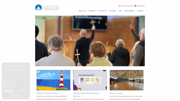 Screenshot of the Church Of Our Saviour website