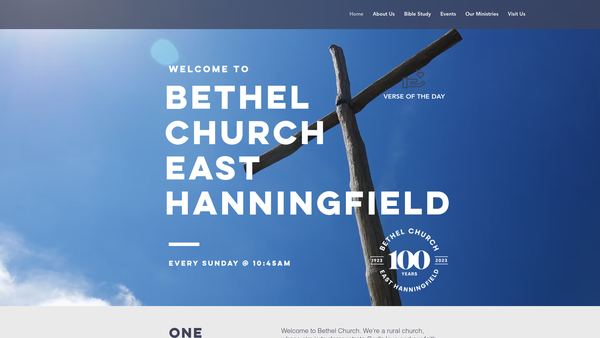 Screenshot of the Bethel Evangelical Church (East Hanningfield) website