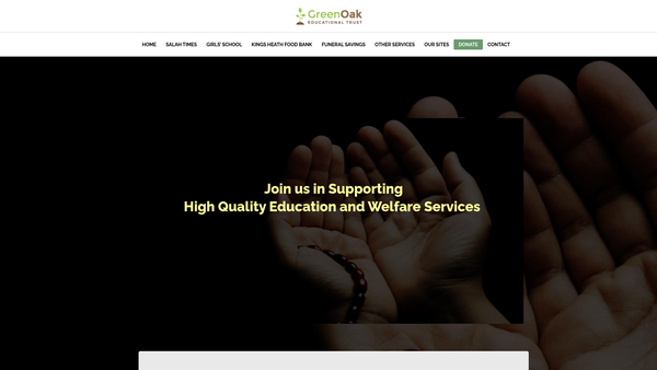 Screenshot of the Green Oak Educational Trust website
