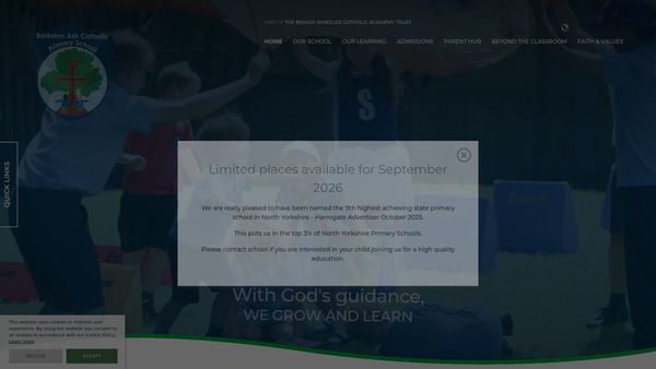 Screenshot of the Barkston Ash Helping Hands website