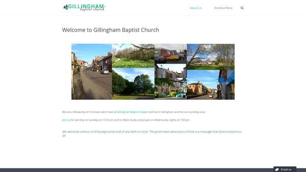 Screenshot of the Gillingham Baptist Church, Dorset website