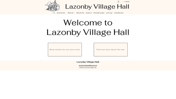 Screenshot of the Lazonby Village Hall website