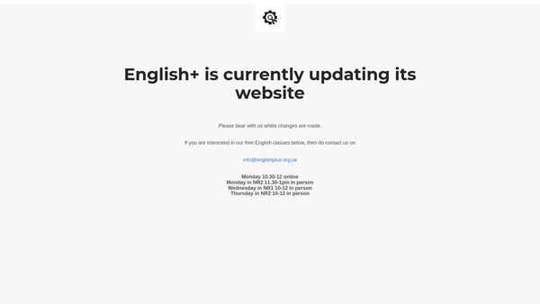 Screenshot of the English+ website